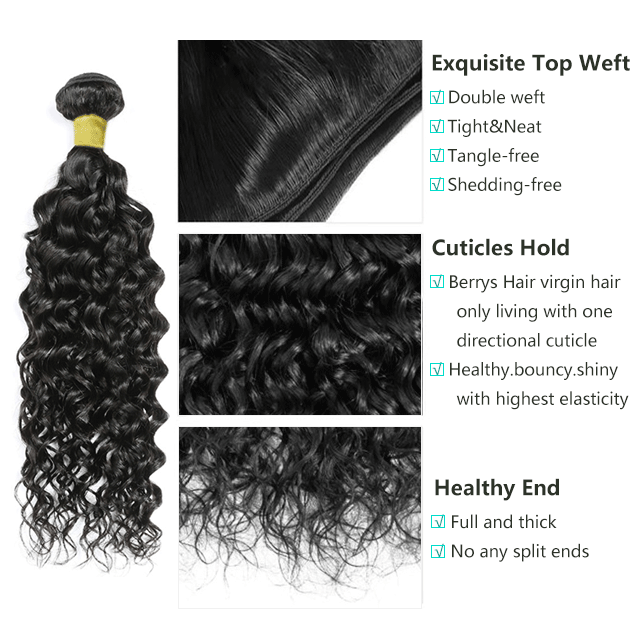Yellow Band Water Wave 100% Virgin Human Hair High Quality , Can Be Dyed, Bleached Berrys Fashion VIrgin Hair(China Hair)