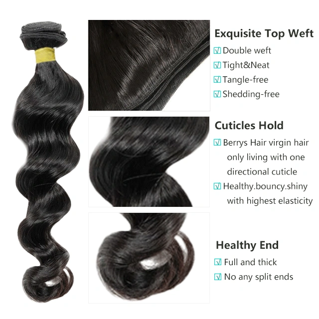 Yellow Band Loose Wave 100% Virgin Human Hair High Quality , Can Be Dyed, Bleached Berrys Fashion VIrgin Hair(China Hair)