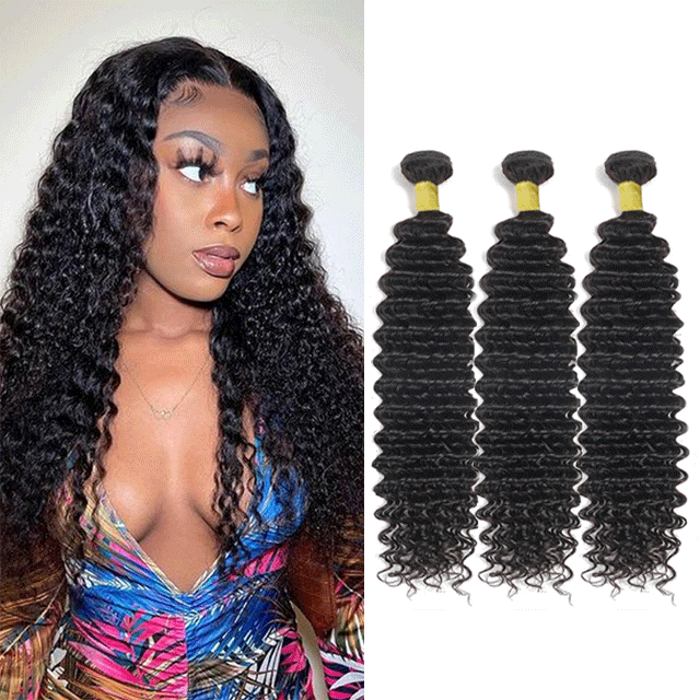 Yellow Band Deep Wave 100% Virgin Human Hair High Quality , Can Be Dyed, Bleached Berrys Fashion VIrgin Hair(China Hair)