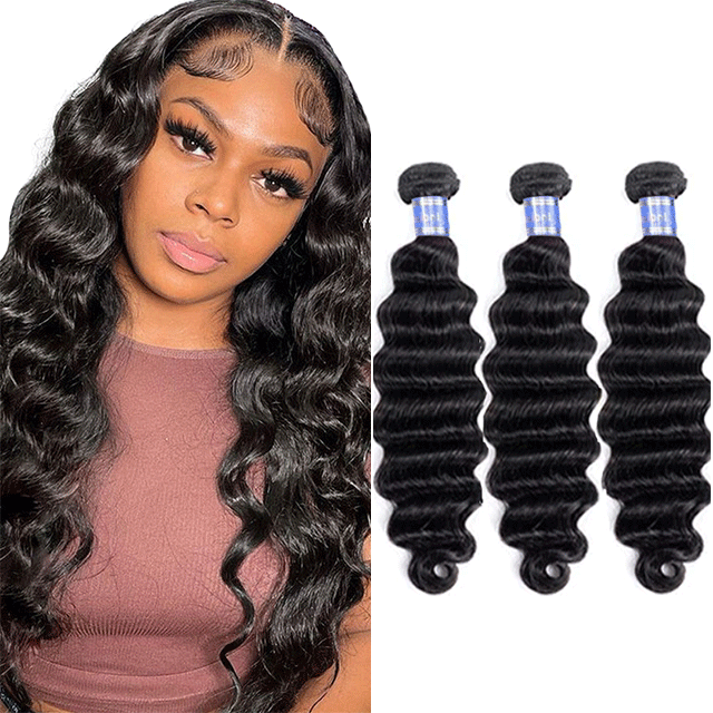 Indian Yellow Band Virgin Hair Bundles Big Deep Wave Human Hair High Quality