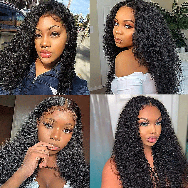 HD /Transparent Single Donor Raw Hair 4x4 Kinky Curly Closure Wigs 10-30inch Berrys Fashion Hair