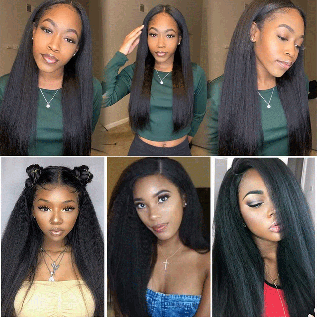 HD /Transparent Single Donor Raw Hair 13x4 Kinky Straight Frontal Wigs 10-30inch Berrys Fashion Hair