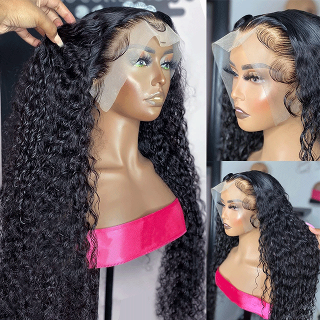 HD /Transparent Single Donor Raw Hair 5x5 Kinky Curly Closure Wigs 10-30inch Berrys Fashion Hair