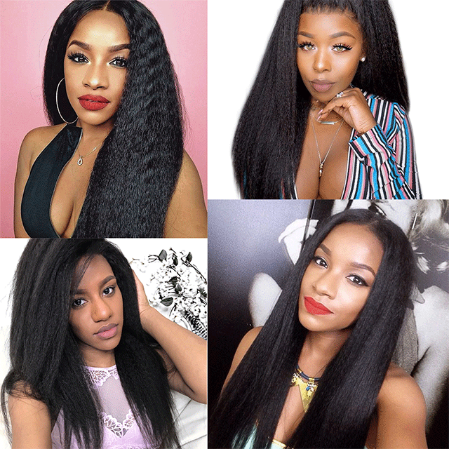 HD /Transparent Single Donor Raw Hair 13x6 Kinky Straight Frontal Wigs 10-30inch Berrys Fashion Hair