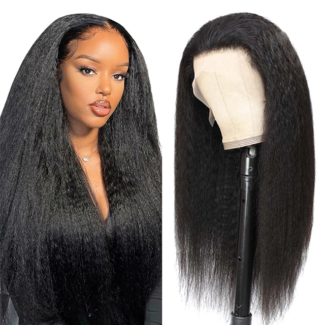 HD /Transparent Single Donor Raw Hair 13x6 Kinky Straight Frontal Wigs 10-30inch Berrys Fashion Hair