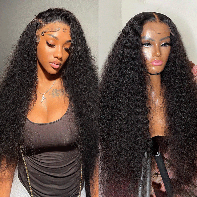 HD /Transparent Single Donor Raw Hair 13x4 Kinky Curly Frontal Wigs 10-30inch Berrys Fashion Hair
