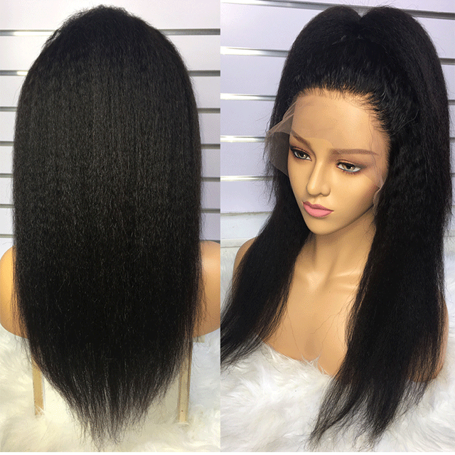 HD /Transparent Single Donor Raw Hair 13x6 Kinky Straight Frontal Wigs 10-30inch Berrys Fashion Hair