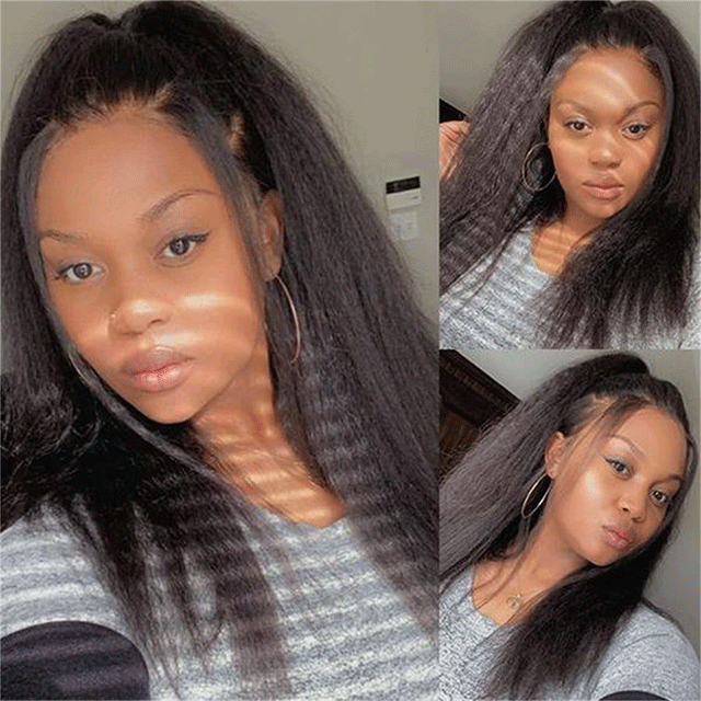 HD /Transparent Single Donor Raw Hair 13x6 Kinky Straight Frontal Wigs 10-30inch Berrys Fashion Hair