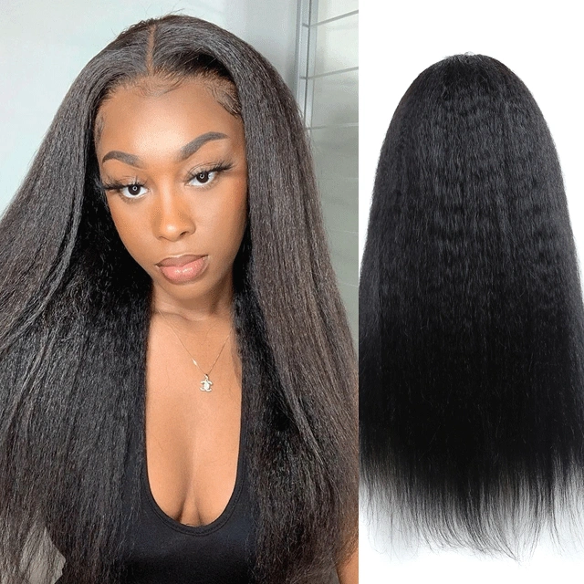 HD /Transparent Single Donor Raw Hair 13x4 Kinky Straight Frontal Wigs 10-30inch Berrys Fashion Hair