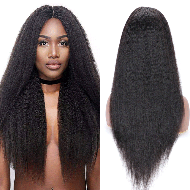 HD /Transparent Single Donor Raw Hair 13x6 Kinky Straight Frontal Wigs 10-30inch Berrys Fashion Hair