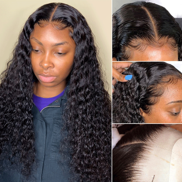 Human Hair 13x6 Wigs To Women Kinky Culry 150% Density Human Hair No Smell Lace Front For Natural Black