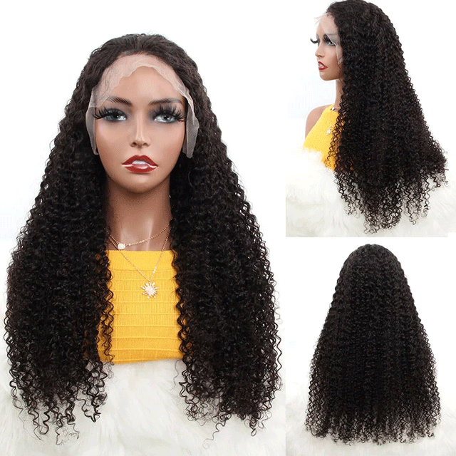 Human Hair 13x6 Wigs To Women Kinky Culry 150% Density Human Hair No Smell Lace Front For Natural Black