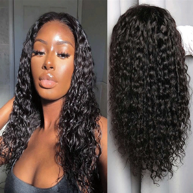 New Arrival Water Wave Lace closure wigs 4x4 Brazilian 100% virginhair Human hair wigs