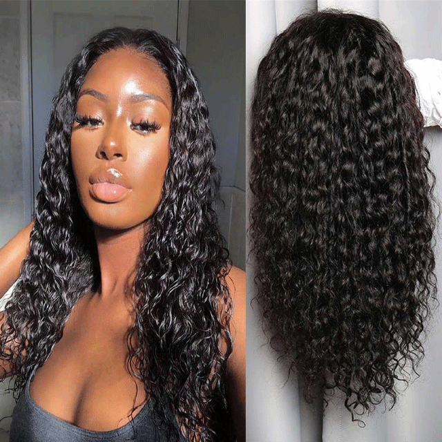 New Arrival Water Wave Lace closure wigs 4x4 Brazilian 100% virginhair Human hair wigs