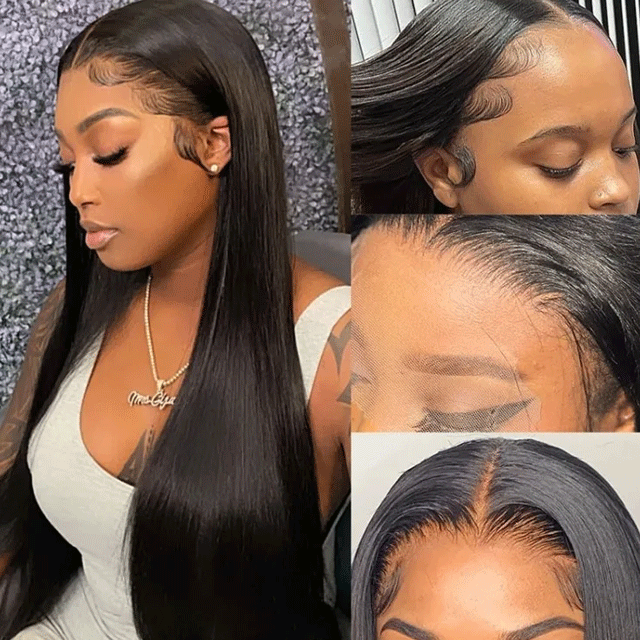 Virgin Hair Wigs Straight 5x5 Lace Closure Frontal Human Hair Wigs 150% Density For Women Hair Lace Front Wigs With Baby Hair