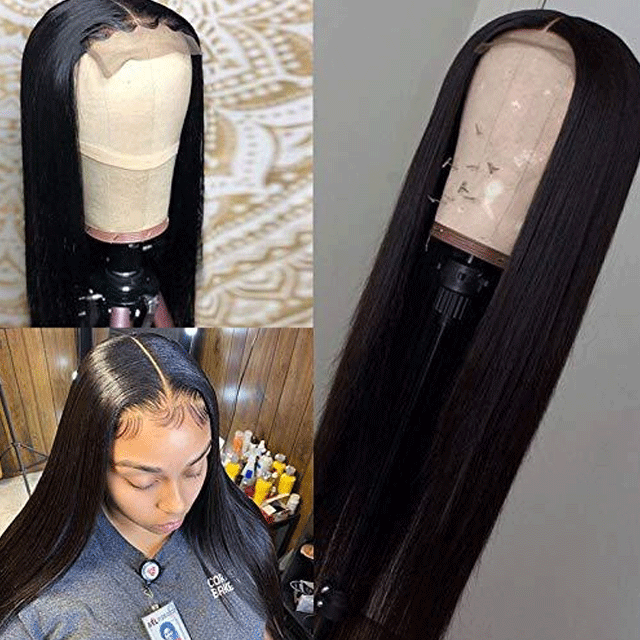 Virgin Hair Wigs Straight 5x5 Lace Closure Frontal Human Hair Wigs 150% Density For Women Hair Lace Front Wigs With Baby Hair