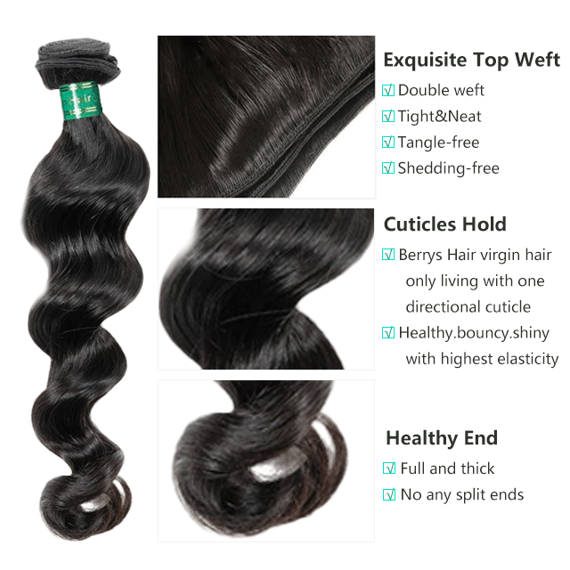 Burmese Red Band Raw Hair Bundles Loose Wave Human Hair High Quality