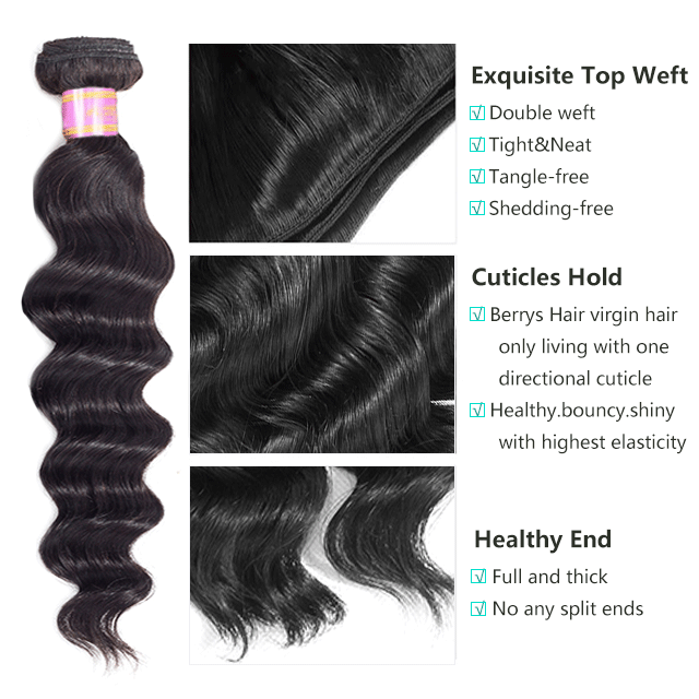 Peruvian Raw Hair Bundles Big Deep Wave Human Hair High Quality Without any Chemical Processed