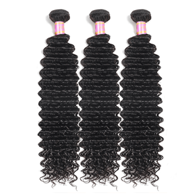 Peruvian Raw Hair Bundles Deep Wave Human Hair High Quality Without any Chemical Processed