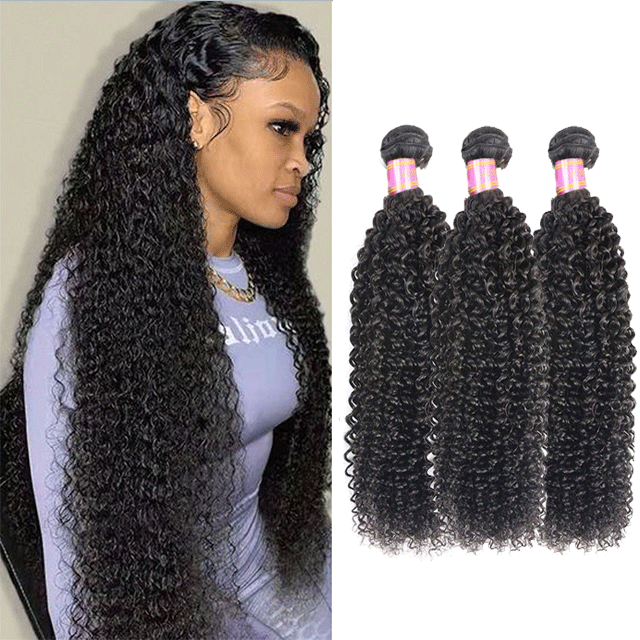 Peruvian Raw Hair Bundles Kinky Curly Human Hair High Quality Without any Chemical Processed