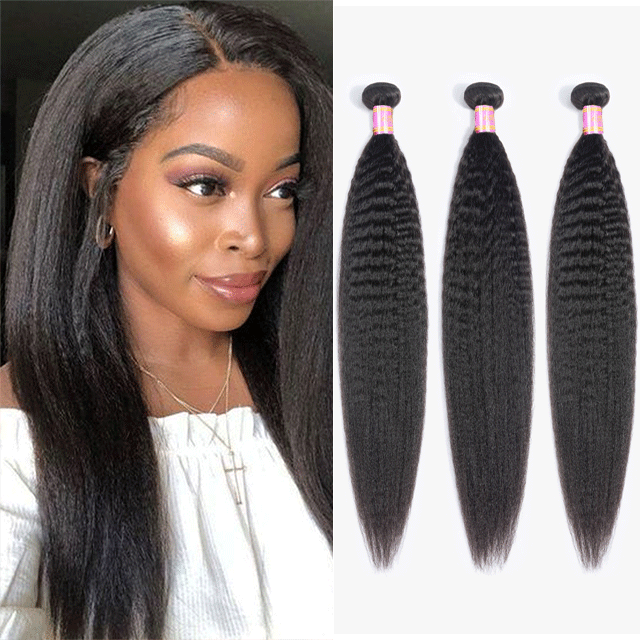 Peruvian Raw Hair Bundles Kinky Straight Human Hair High Quality Without any Chemical Processed