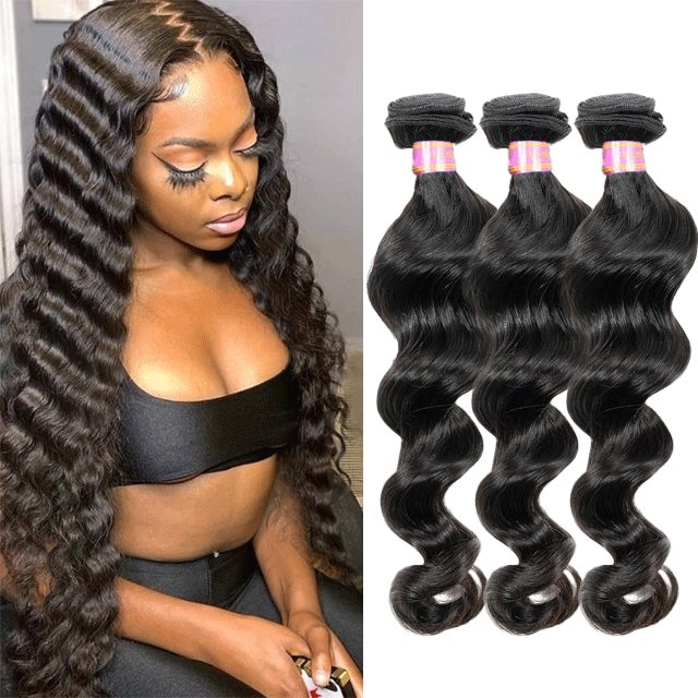 Peruvian Raw Hair Bundles Loose Wave Human Hair High Quality Without any Chemical Processed