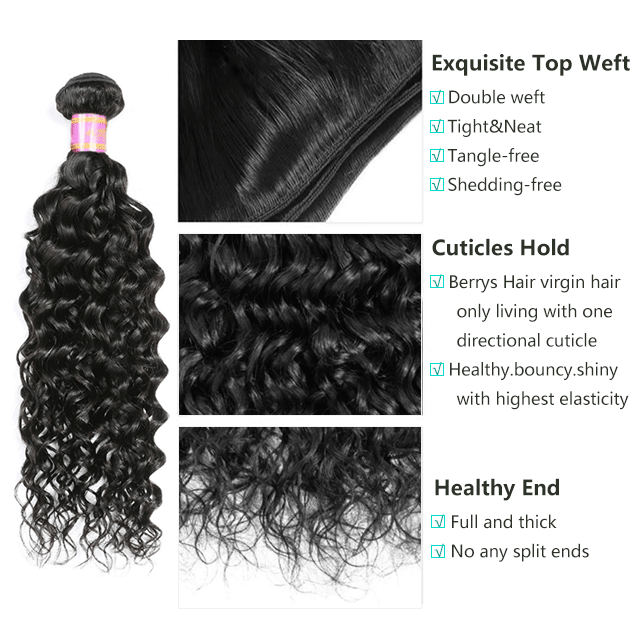 Peruvian Raw Hair Bundles Water Wave Human Hair High Quality Without any Chemical Processed