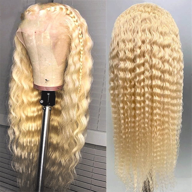 HD/Transparent 613 Deep Wave 13x4 Lace Frontal Wigs 100% Human Virgin Hair 10-30inch