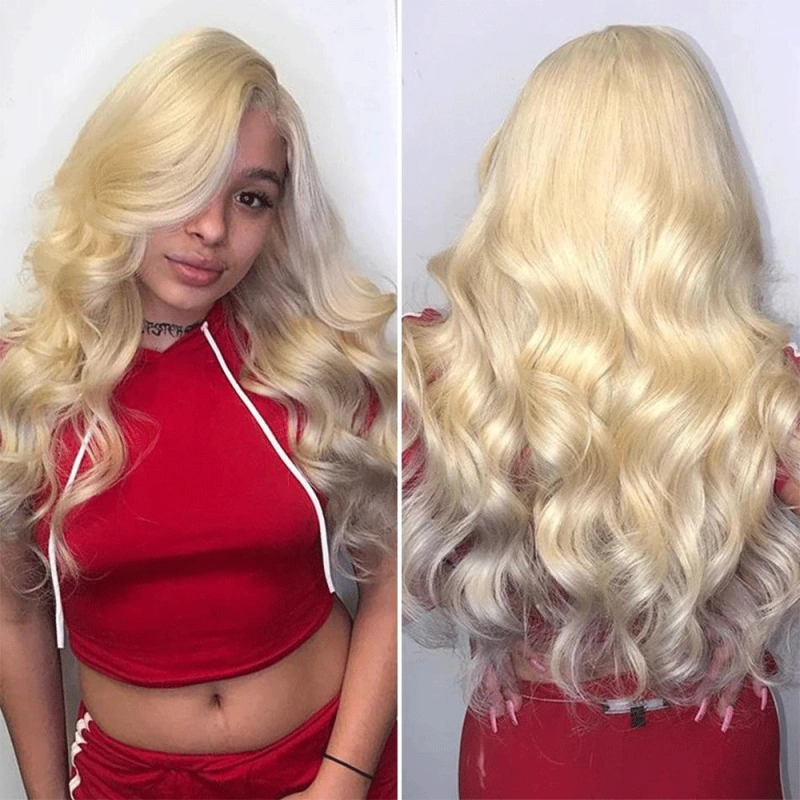 613 Blonde Color 360 Human Virgin Hair Transparent Lace Wigs Body Wave Pre Plucked