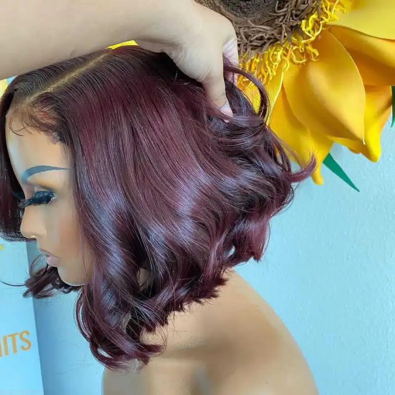 99j Bob burgundy Body Wave Wigs