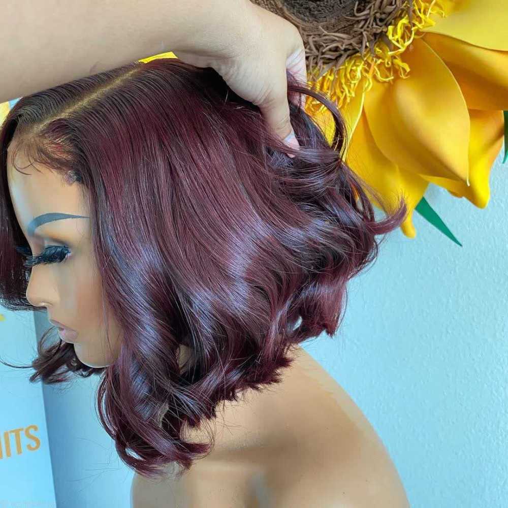 99j Bob burgundy Body Wave Wigs