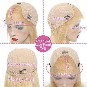 13x4 613 Blonde Lace Front Bob Wigs