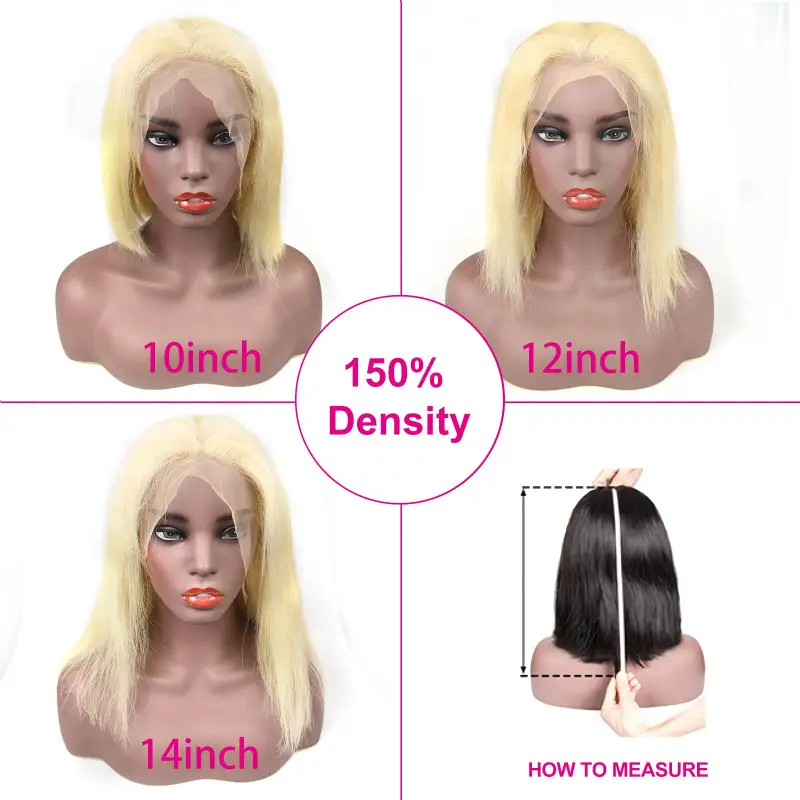 4x4 13x4 Lace 613 Blonde Bob Wig