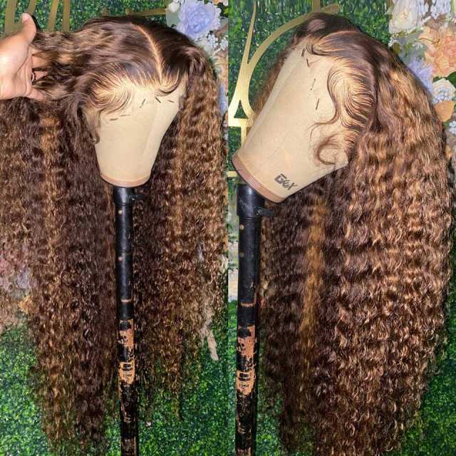 P4/27 Highlight Ombre Deep Curly Lace Front Wig