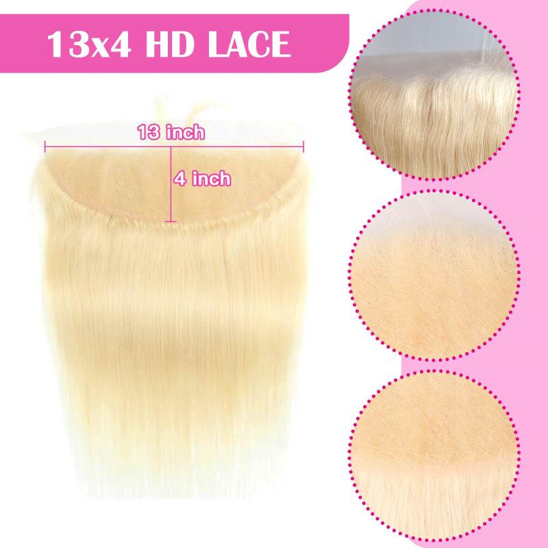 613 Blonde Straight 13x4 Transparent HD Lace Frontal Closure