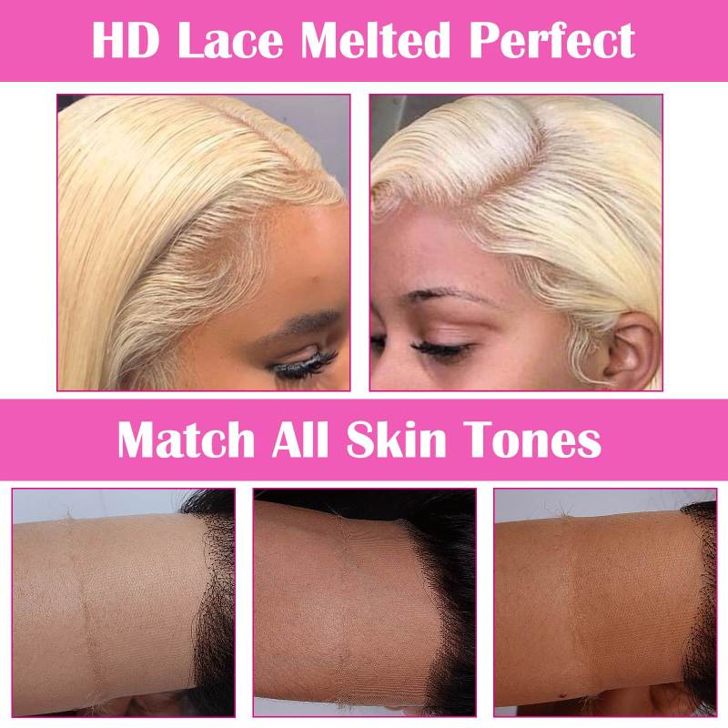 613 Blonde Straight 13x4 Transparent HD Lace Frontal Closure