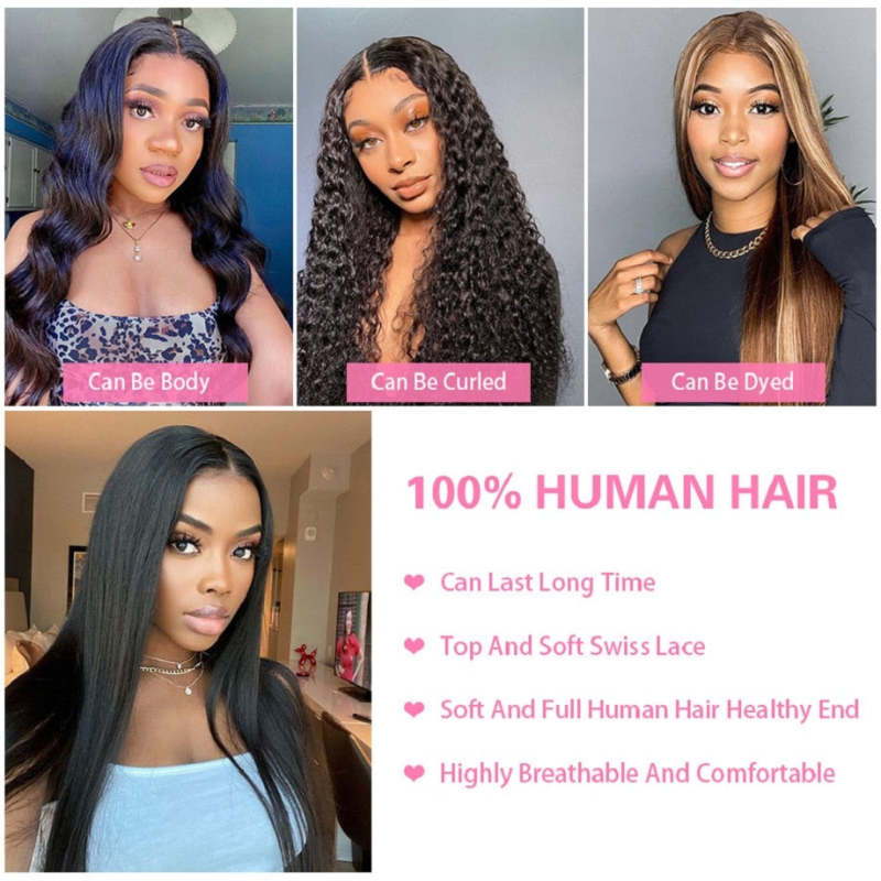 4x4 5x5 HD Straight Lace Front Wigs