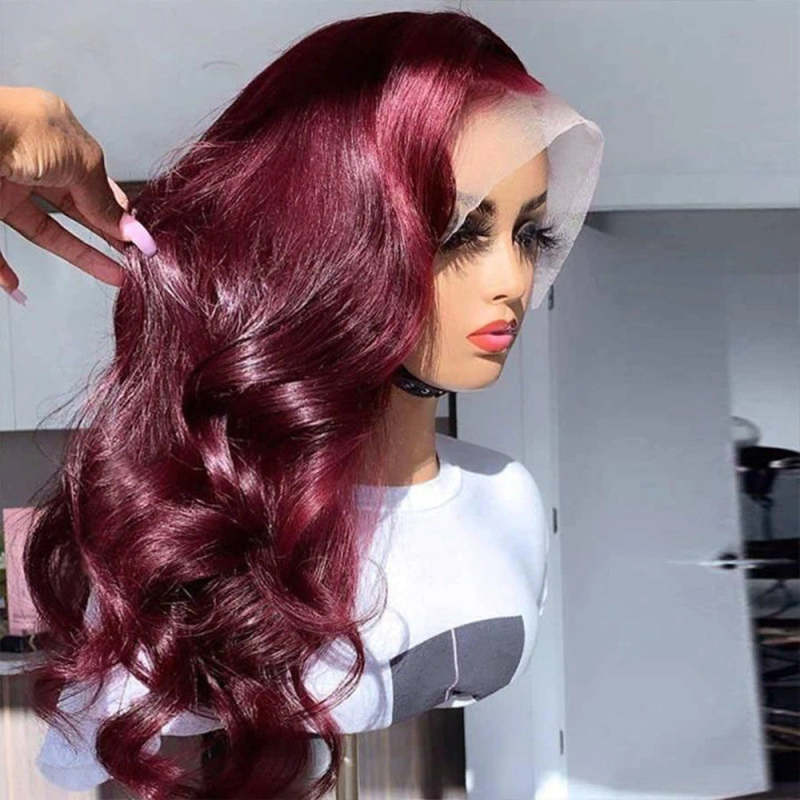 13x4 13x6 Lace Body Wave 99j Burgundy Wig