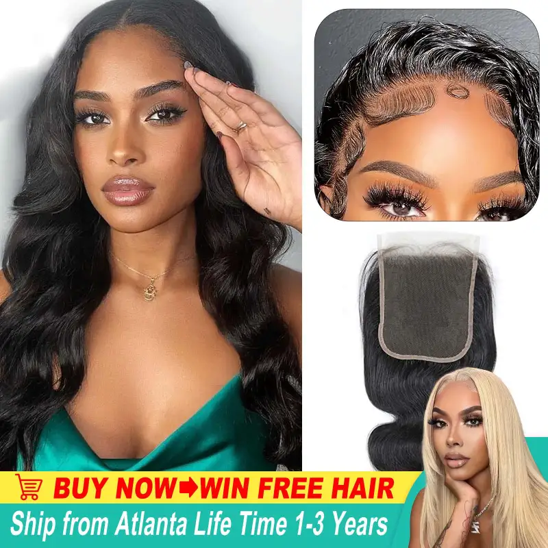 4x4 5x5 HD Swiss Body Wave Human Hair Lace Closure