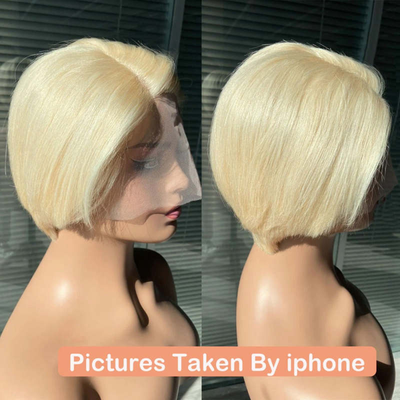 Buy 2 Pixie Wigs Get $15 Off  613 Blonde Bone Straight Side Part Wig Pixie Cut Wig