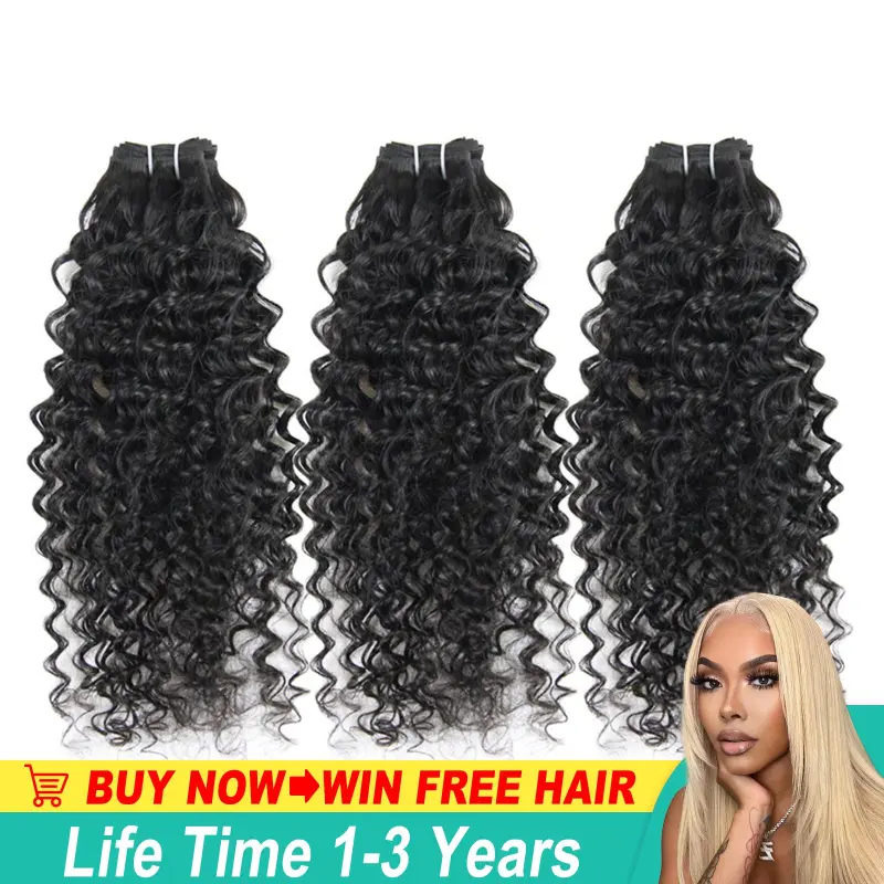 3pcs Virgin Hair Deep Wave Bundles 100% Human Hair Extensions