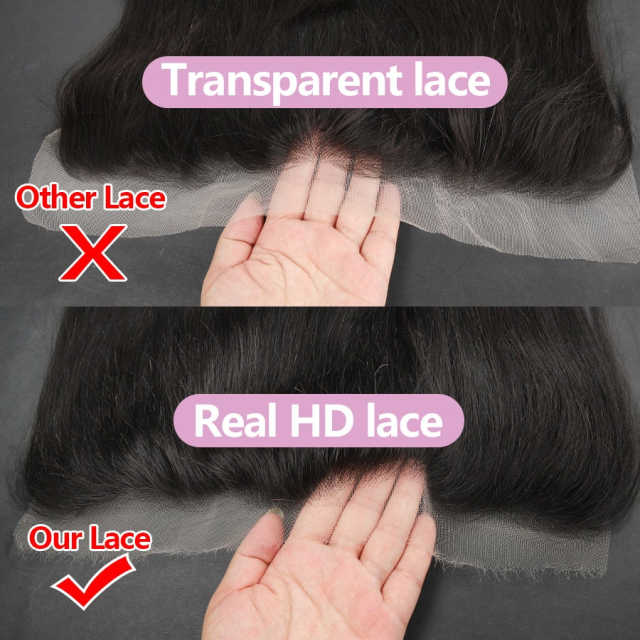Swiss HD Lace Frontal 13x6 Pre Plucked Body Wave Human Hair