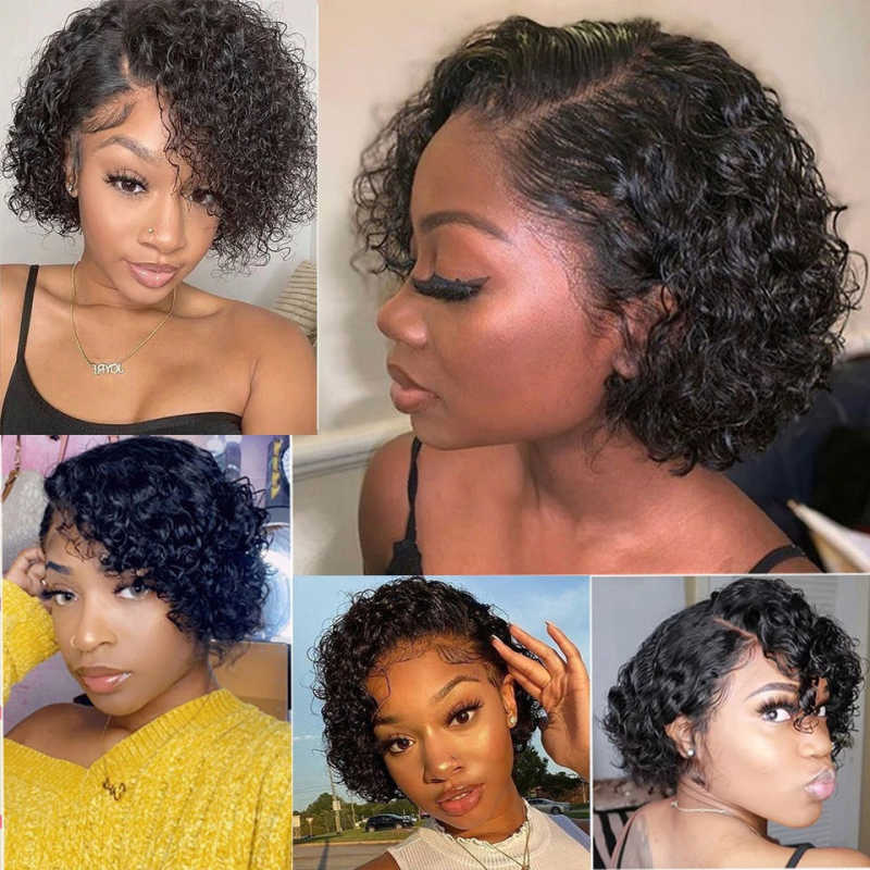 Buy 2 Pixie Wigs Get $15 Off Short Curly Human Hair Wigs Pixie Cut Wigs
