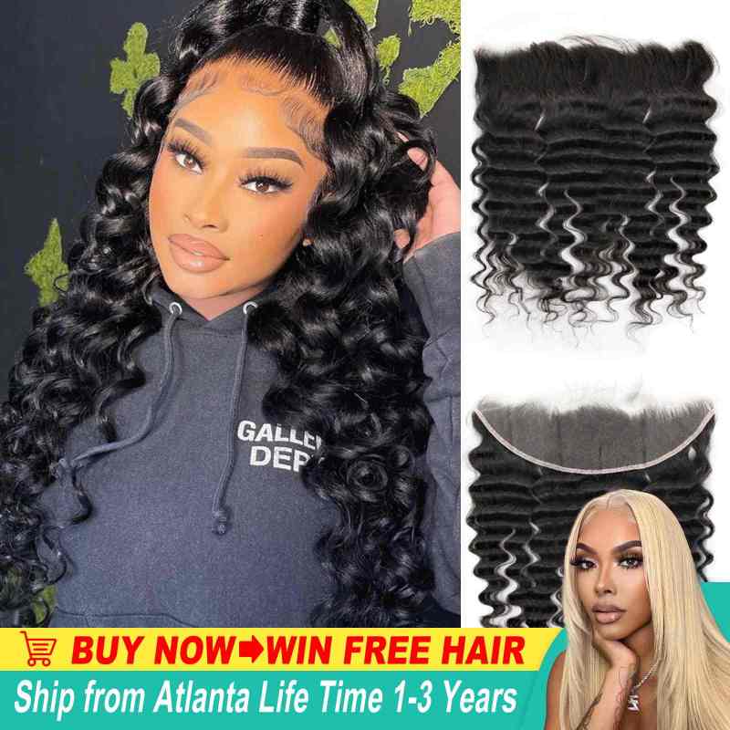 13X4 HD Loose Deep Wave Lace Frontal Free Part