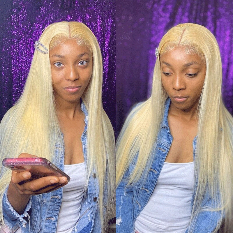 Blonde 360 Lace Frontal Wig 613 Straight