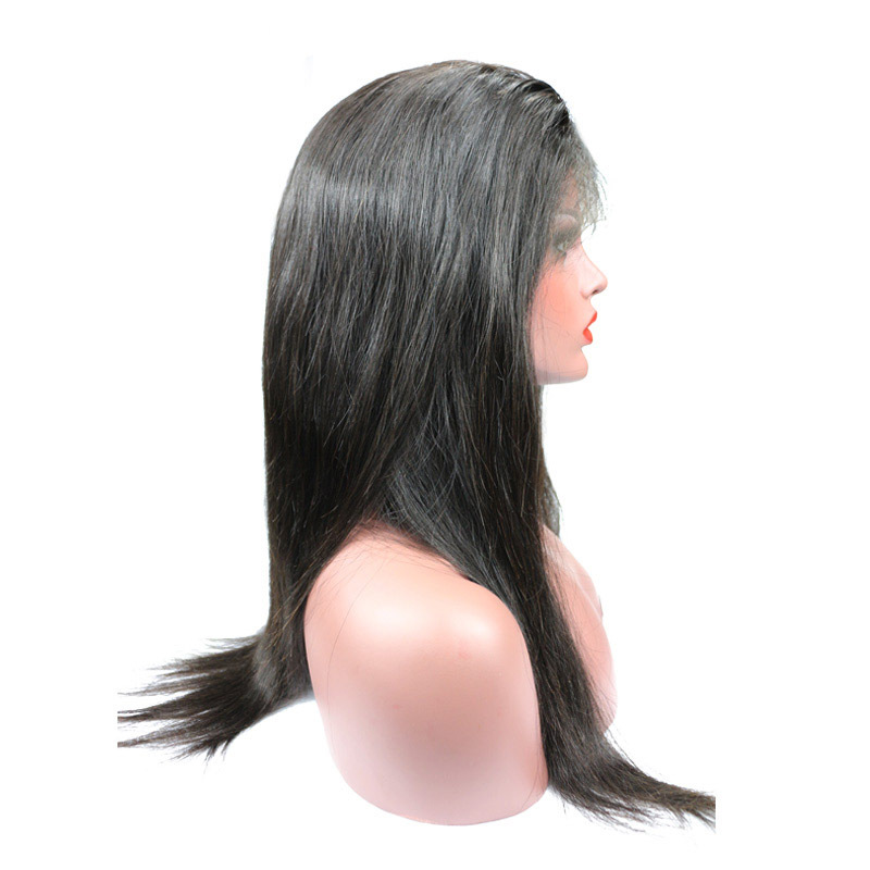 Berrys Fashion Nature Black Full Lace Wig Straight /Body Wave Hair, with Transparent Lace Frontal and Bleached Knots