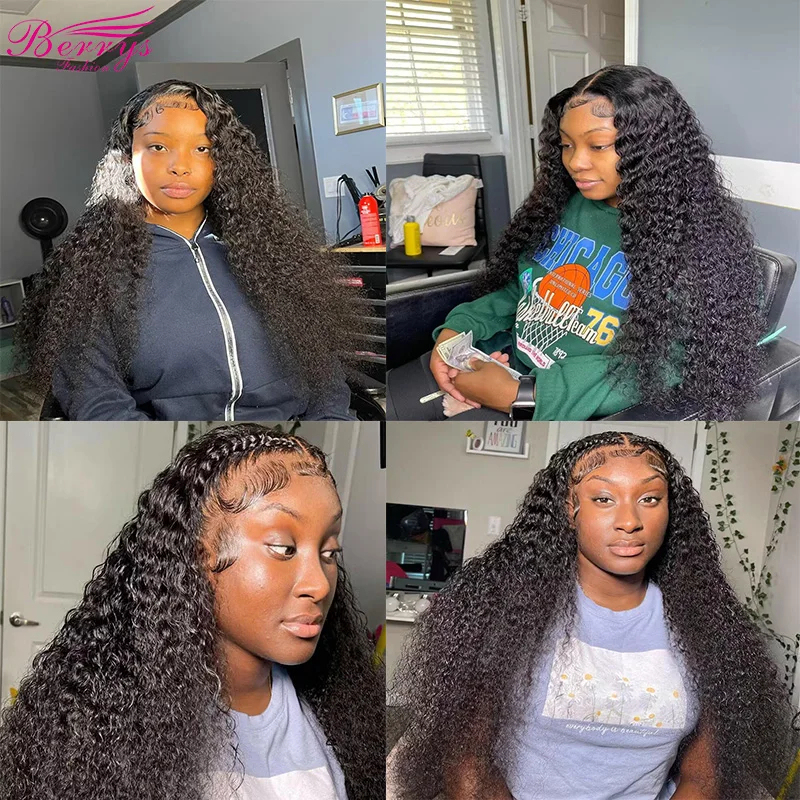 HD /Transparent Single Donor Raw Hair 13x4 Burmese Curly Frontal Wigs 10-30inch Berrys Fashion Hair