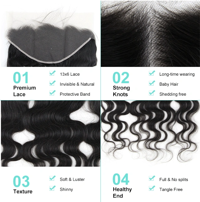 Berrysfashion Hair New Arrive Blue Band Hair 13x4 HD/Transparent Frontal Body Wave