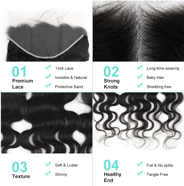 Berrysfashion Hair New Arrive Blue Band Hair 13x4 HD/Transparent Frontal Body Wave
