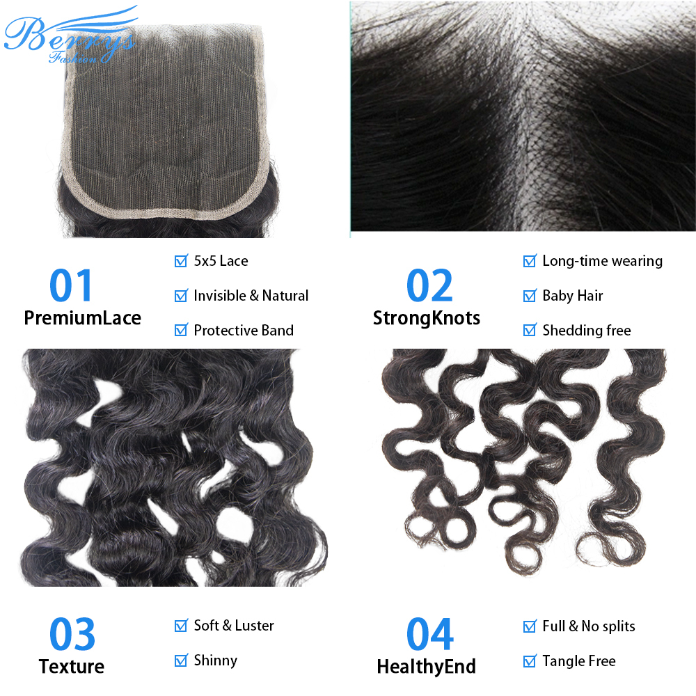 7A Virgin Hair Blue Band Flat Band 4x4 5x5 HD Lace Closure Swiss Burmese Curly Human Hair
